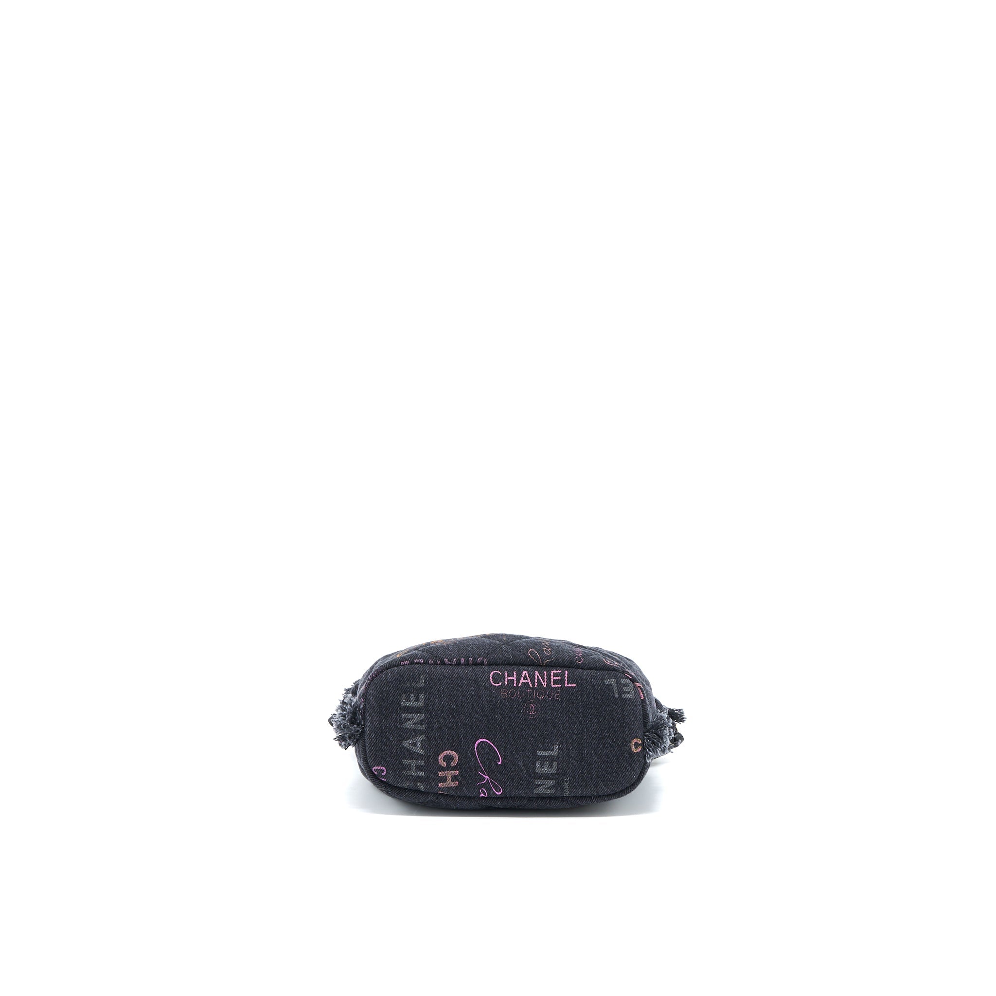 Chanel 22P Small Black Denim Bucket Bag  (Microchip)