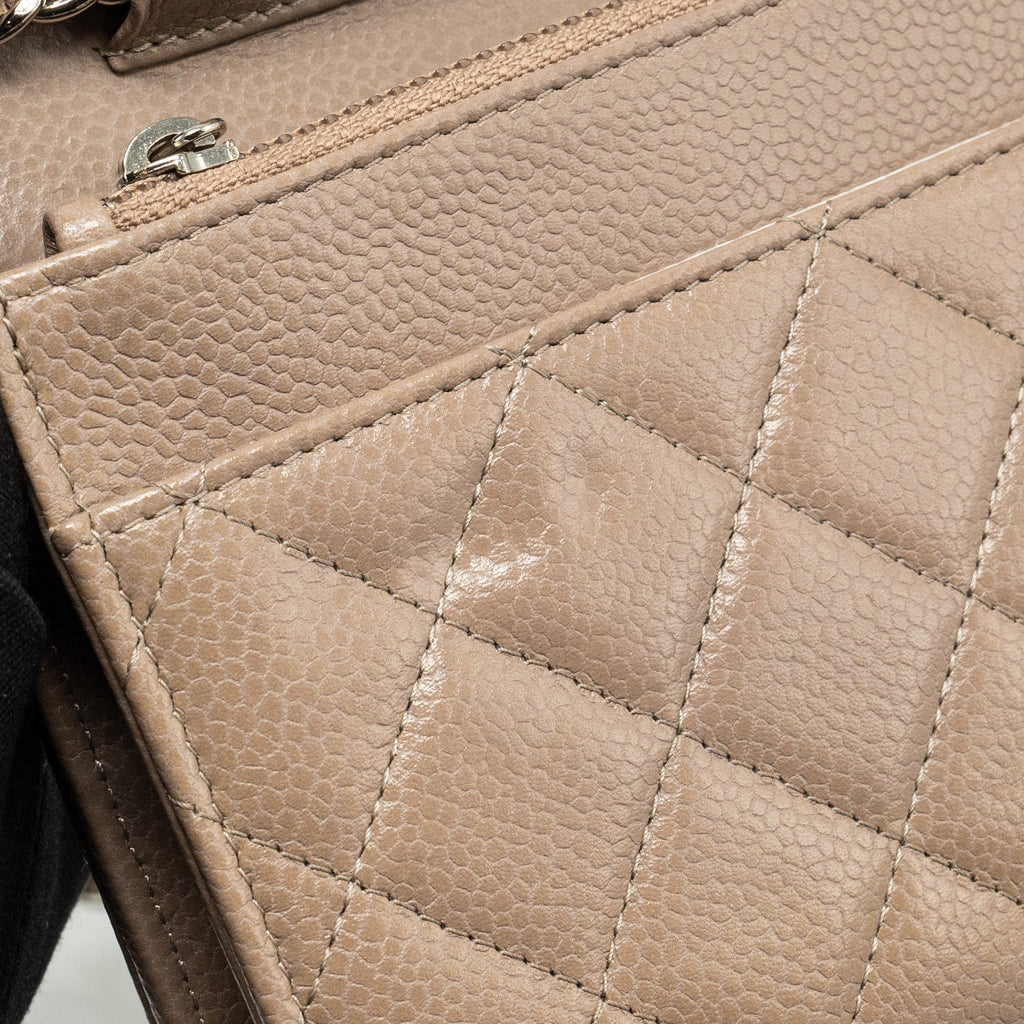 Chanel Classic Wallet on Chain caviar dark beige