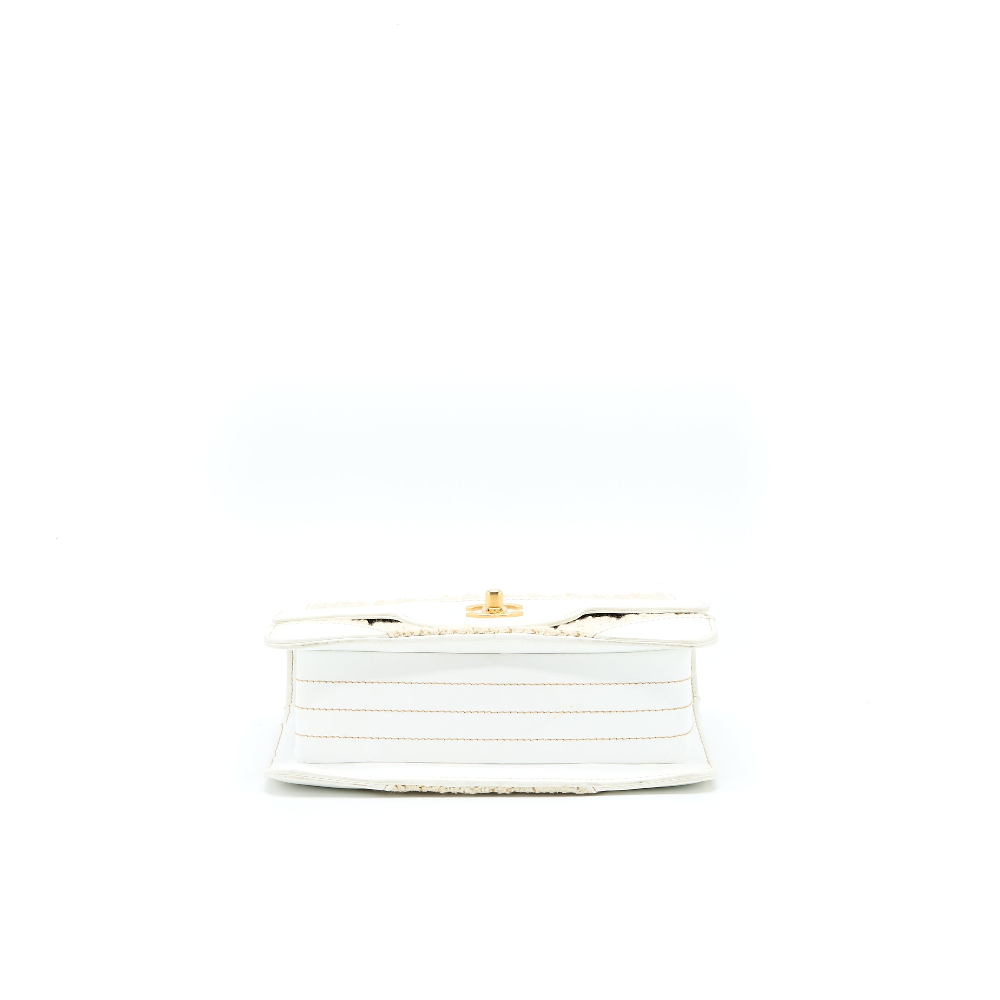 Chanel Vintage Flap Bag Tweed / Leather White