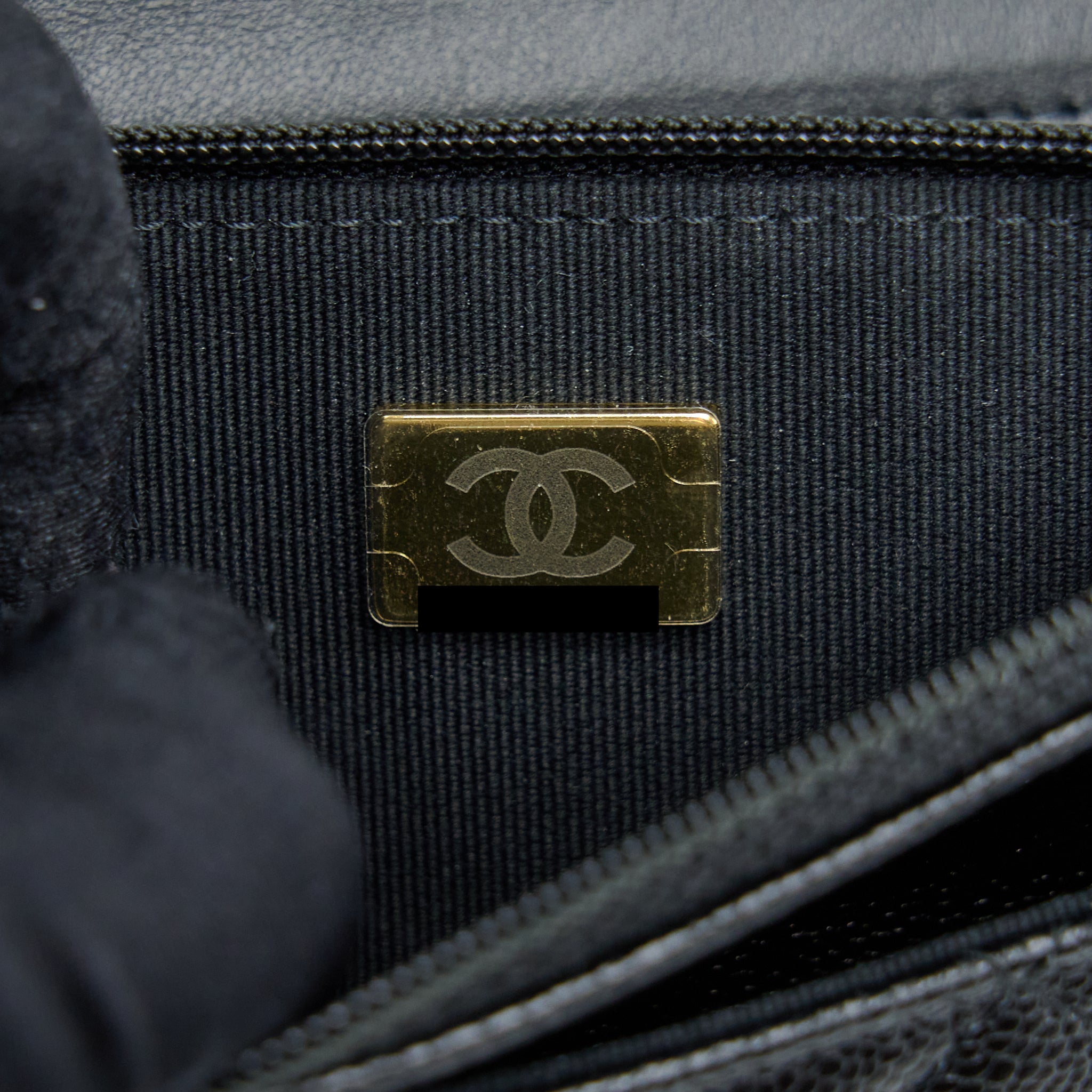 Chanel Letter Top Handle Wallet On Chain Caviar Black