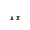 Chanel CC Logo Black And Gold Small Model Earrings