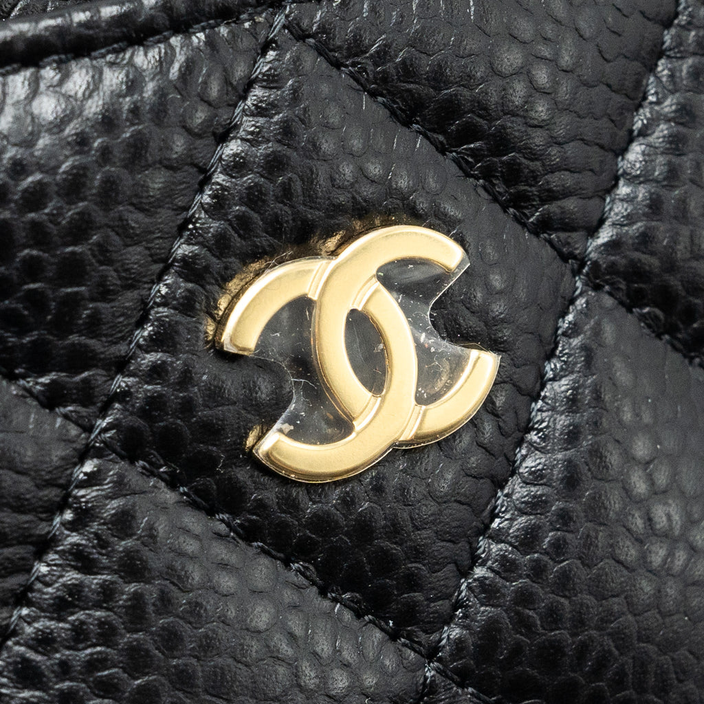 Chanel Classic Card Holder caviar black  (microchip)