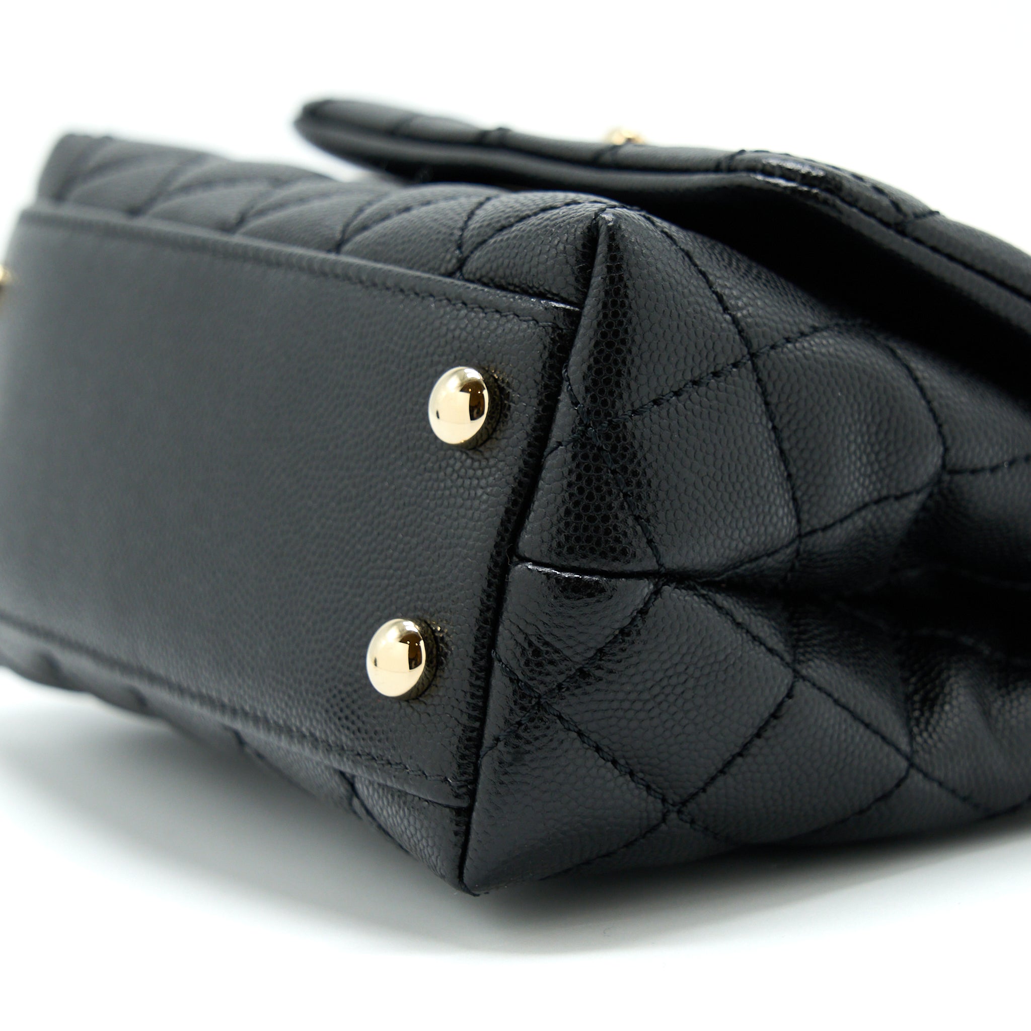 Chanel Mini Coco Handle Caviar Black L