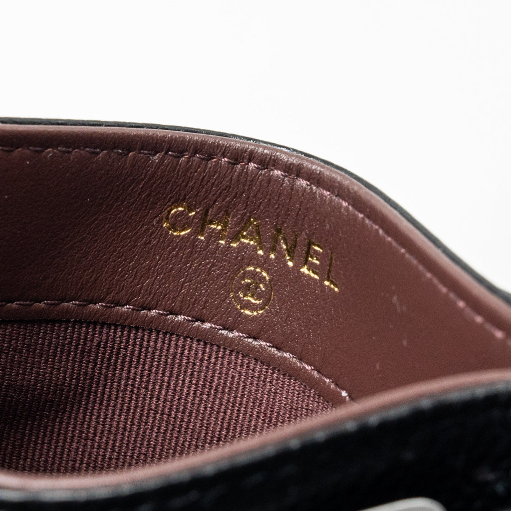 Chanel Classic Card Holder caviar black  (microchip)