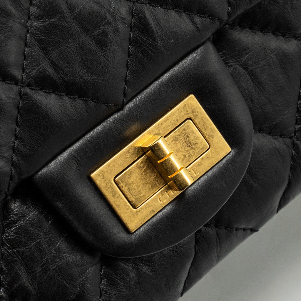 Chanel Maxi 2.55 reissue flap bag aged calfskin Black