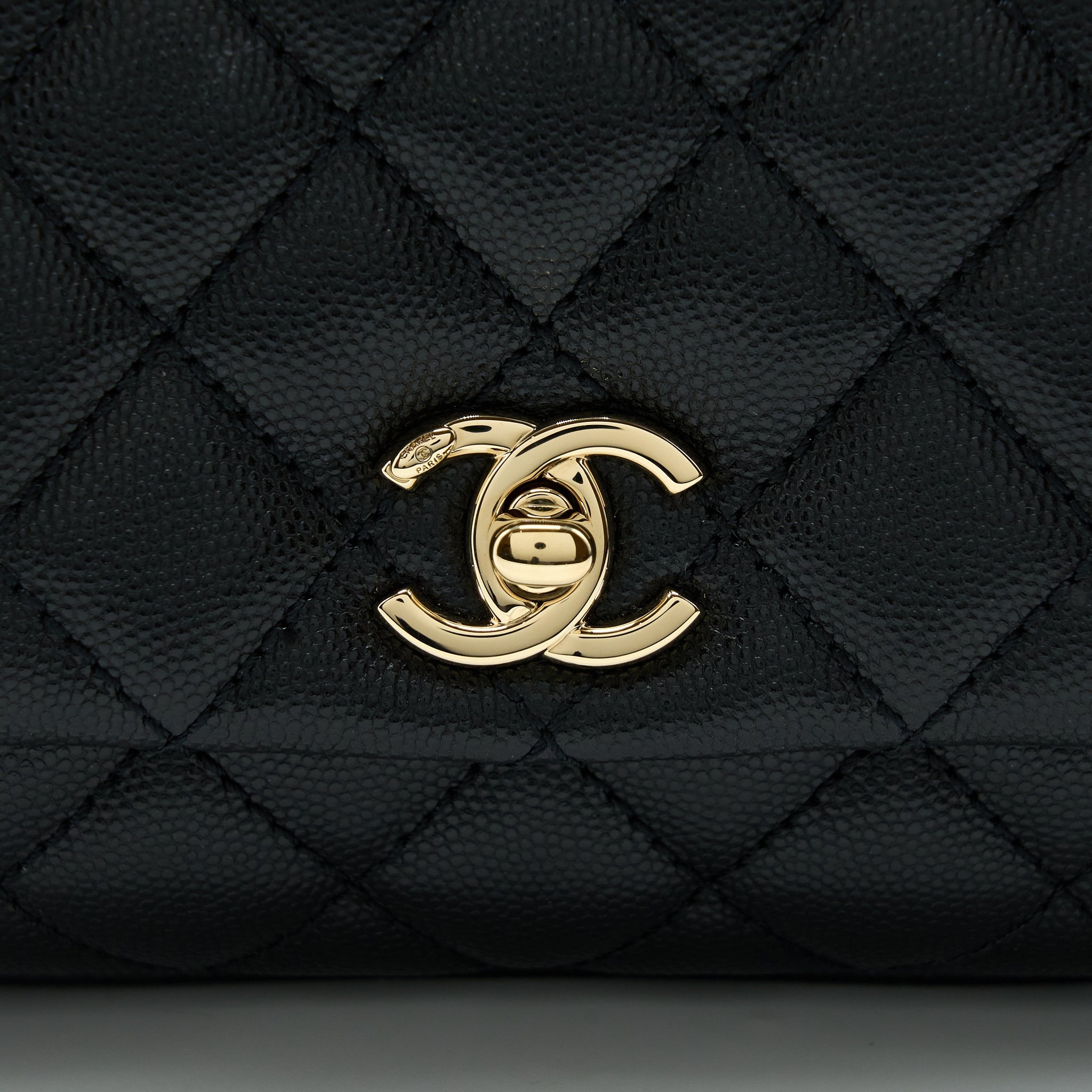Chanel Mini Coco Handle Caviar Black L