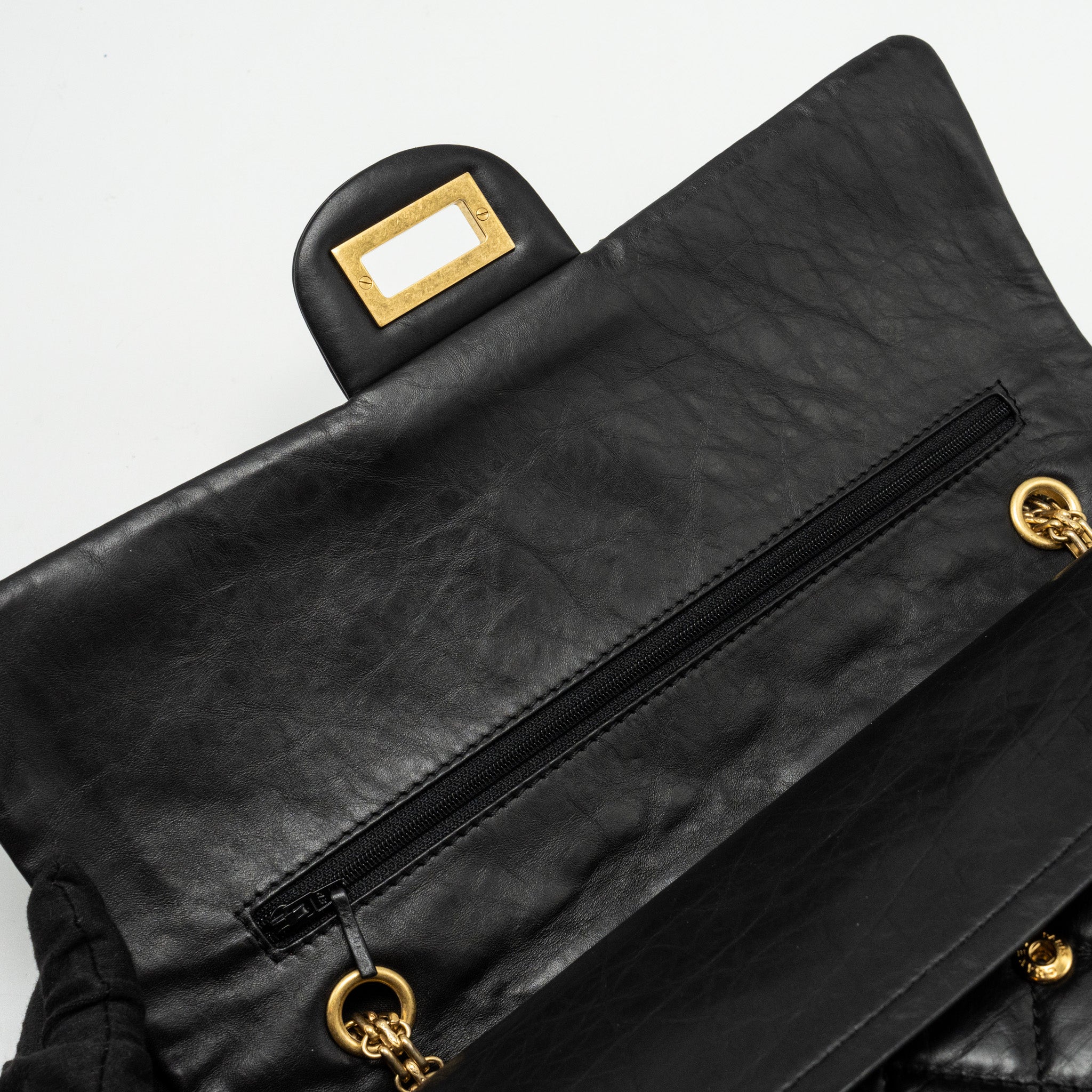Chanel Maxi 2.55 reissue flap bag aged calfskin Black