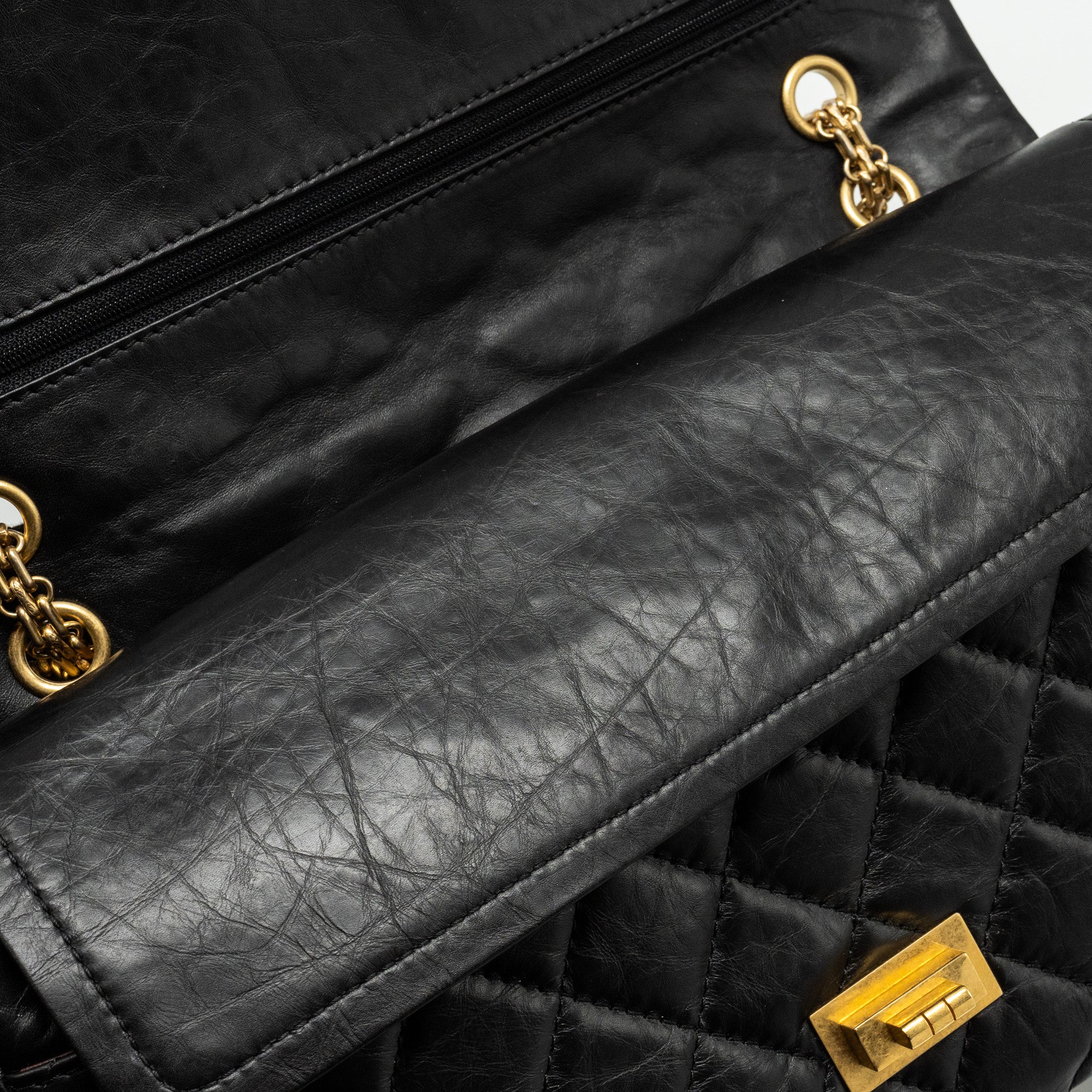 Chanel Maxi 2.55 reissue flap bag aged calfskin Black