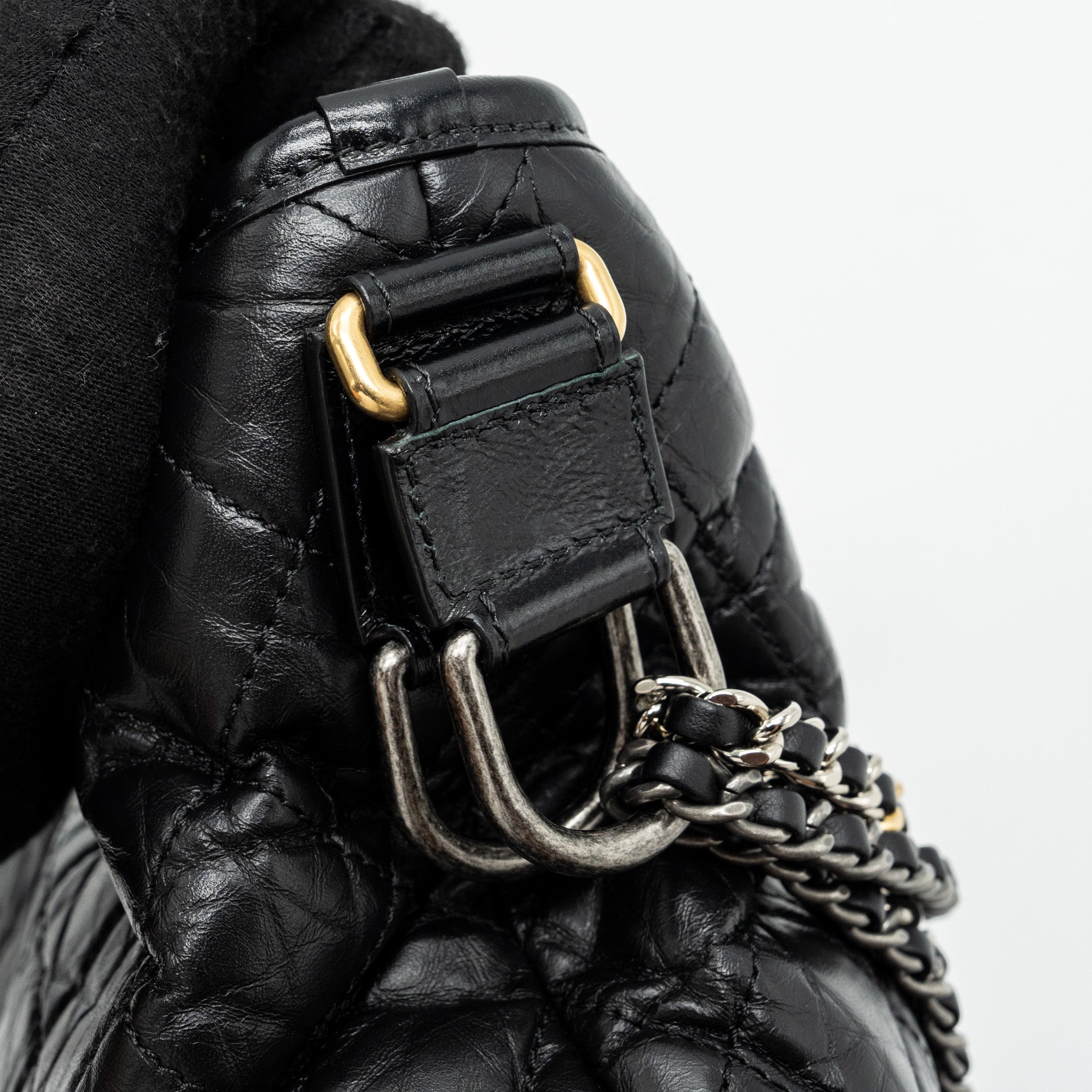 Chanel Maxi Gabrielle Hobo Bag Calfskin Black Multicolour Hardware