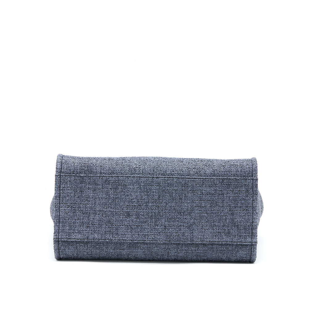 Chanel Deauville Tote Bag Tweed Dark Grey / Black L (Microchip)