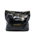 Chanel Medium 22 Bag Shiny Calfskin Black  (Microchip)