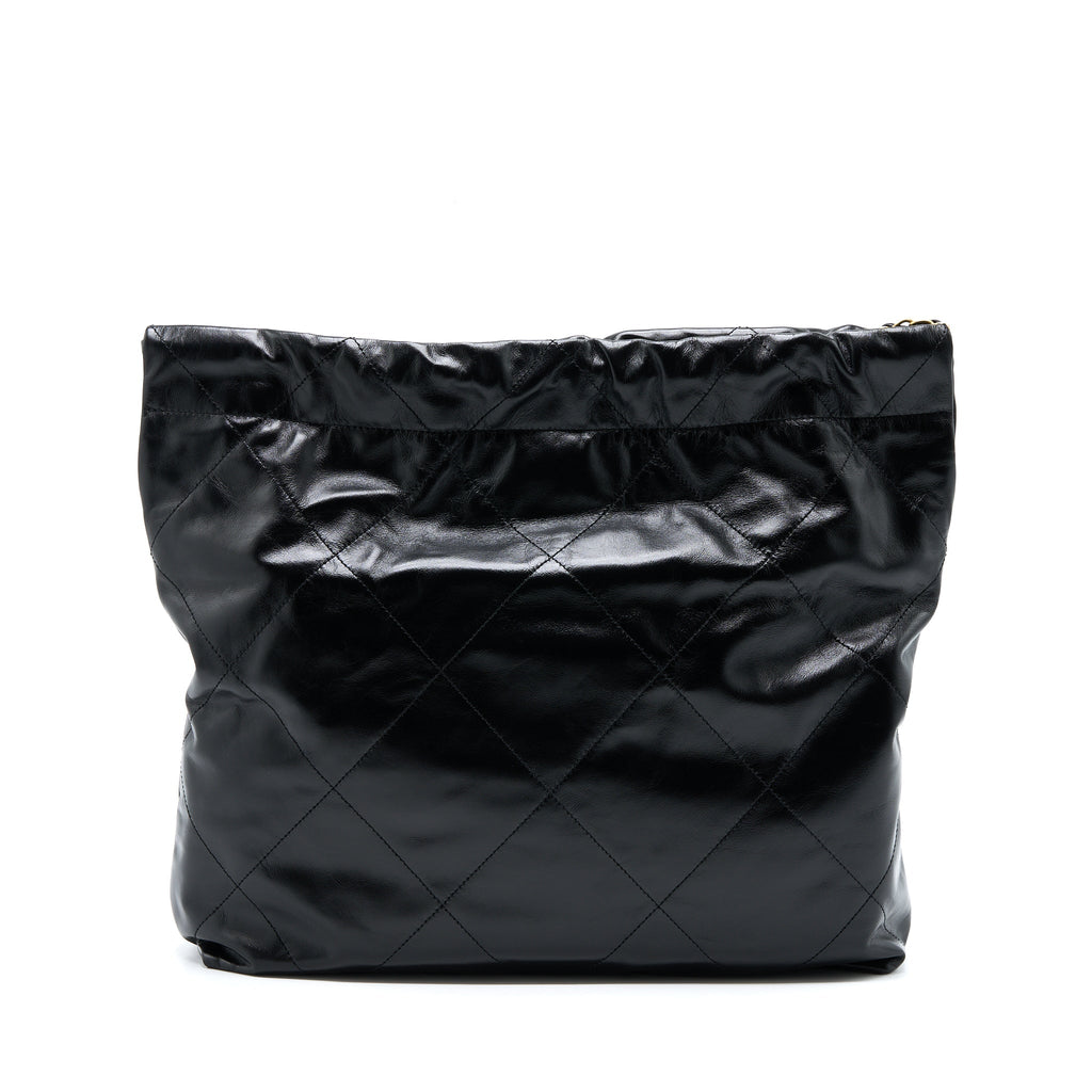 Chanel Medium 22 Bag Shiny Calfskin Black  (Microchip)