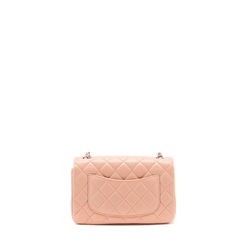 Chanel Mini rectangular Flap bag Lambskin pink