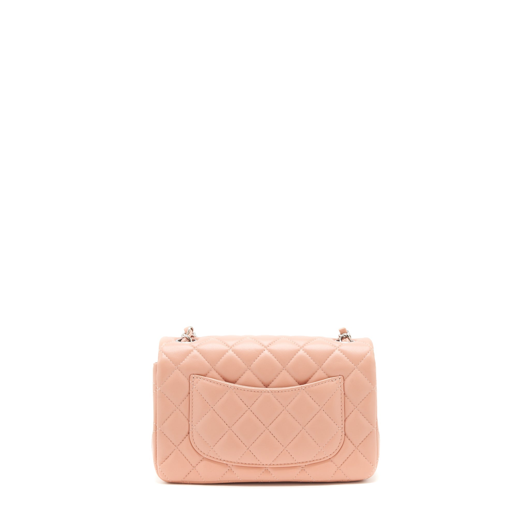 Chanel Mini rectangular Flap bag Lambskin pink