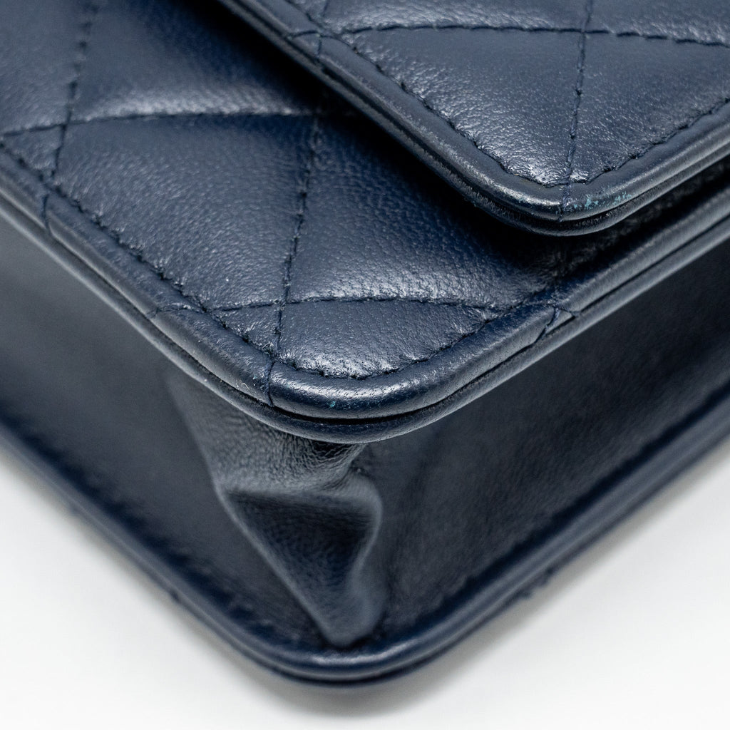 Chanel Trendy CC Wallet On Chain Lambskin Navy L