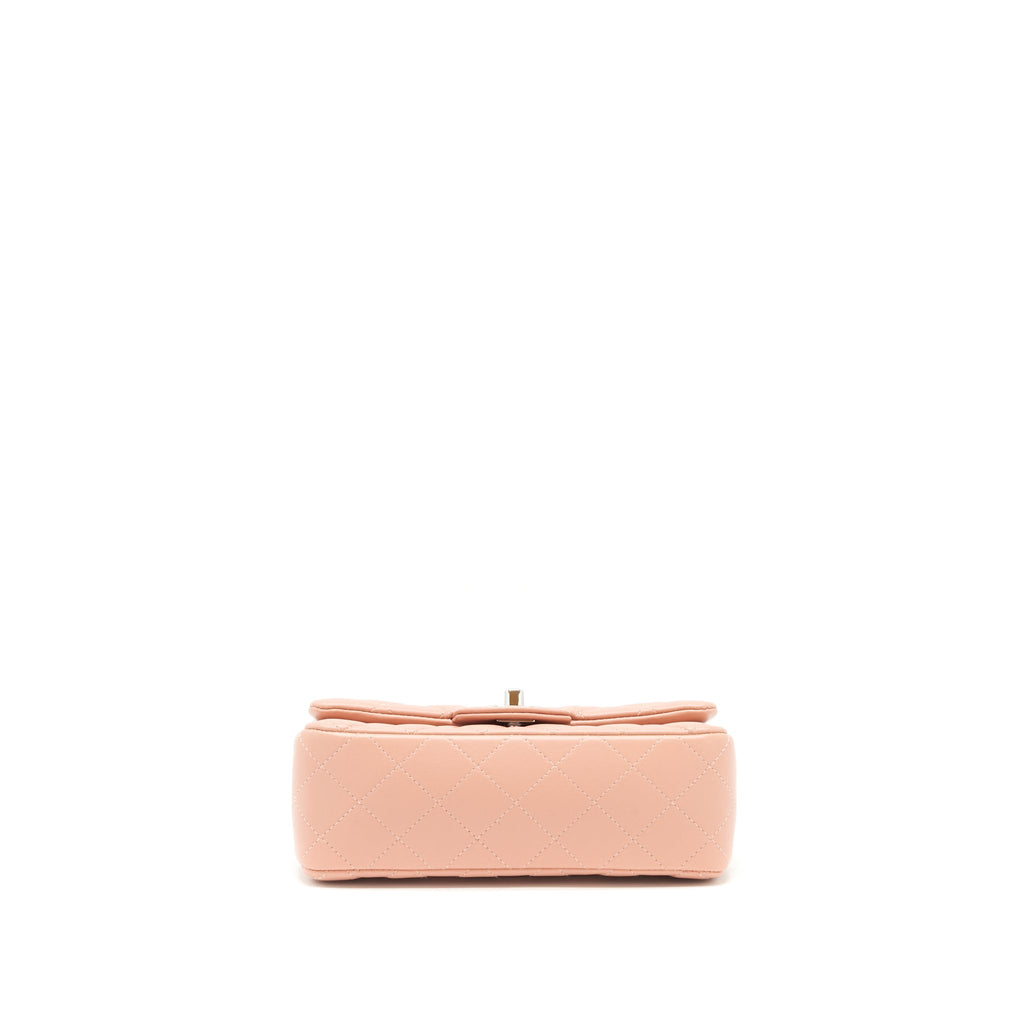Chanel Mini rectangular Flap bag Lambskin pink