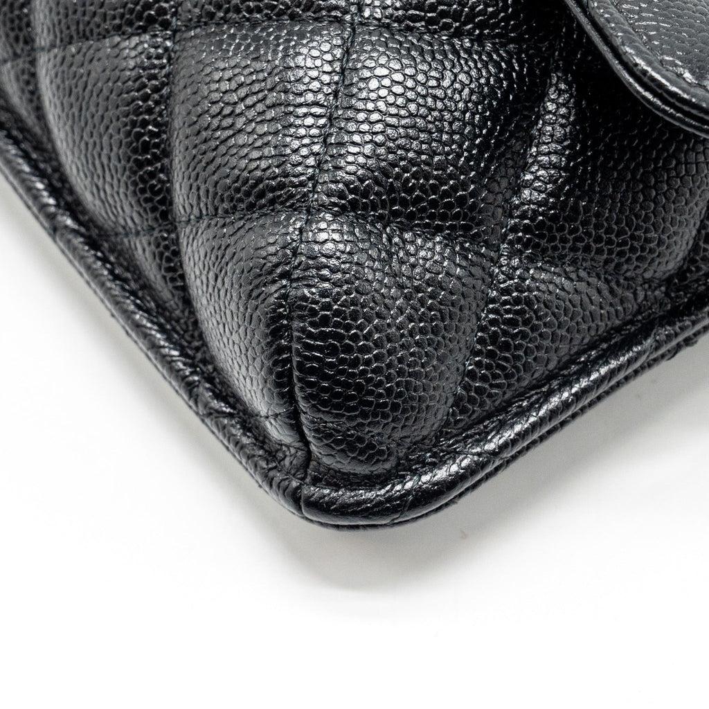Chanel Chain Wallet /Foldable Shopping Tote Caviar/Jersey Fabric Black/Multicolour L