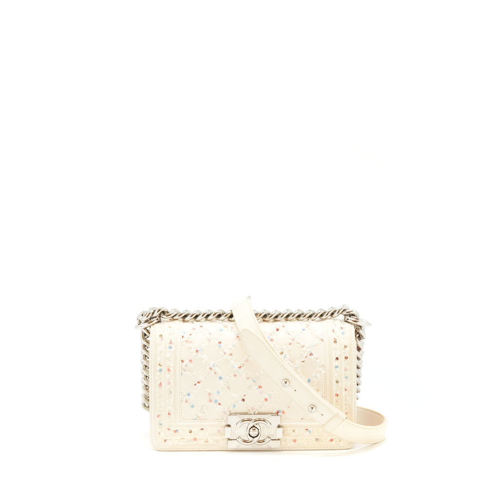 Chanel Small boy bag limited white