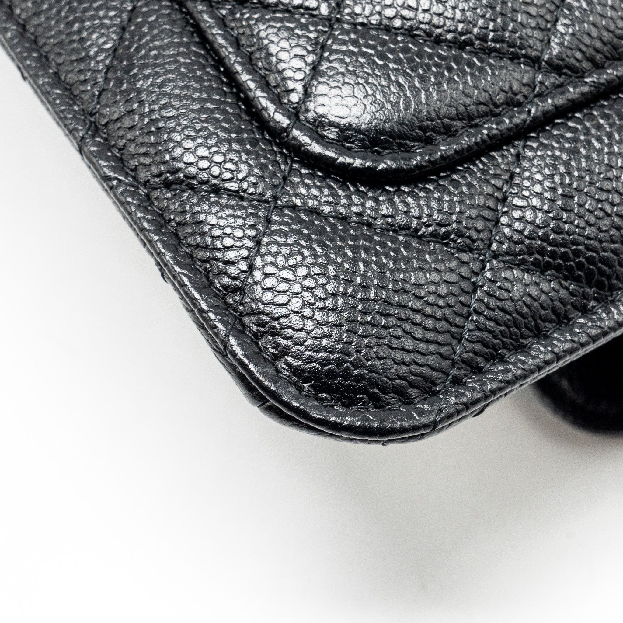 Chanel Chain Wallet /Foldable Shopping Tote Caviar/Jersey Fabric Black/Multicolour L