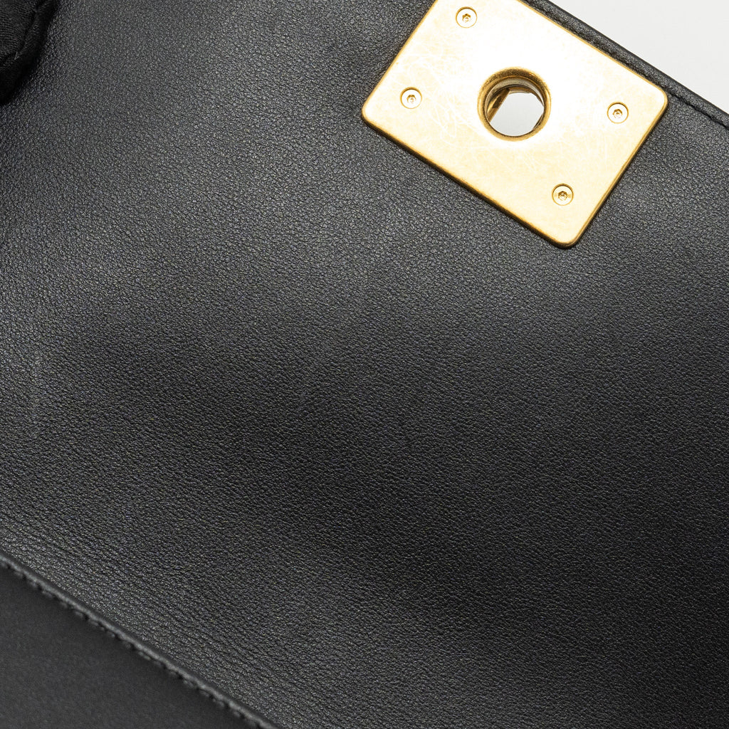 Chanel Small Boy Bag Calfskin Black  (microchip)
