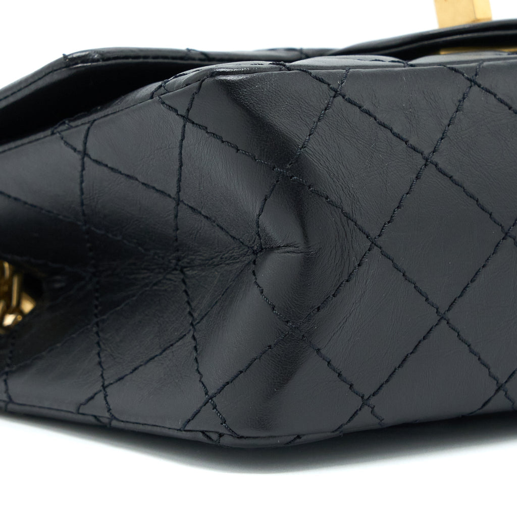 Chanel Mini 2.55 Reissue Flap Bag Aged Calfskin Black Brushed  (Microchip)