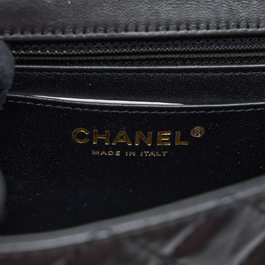 Chanel Mini 2.55 Reissue Flap Bag Aged Calfskin Black Brushed  (Microchip)