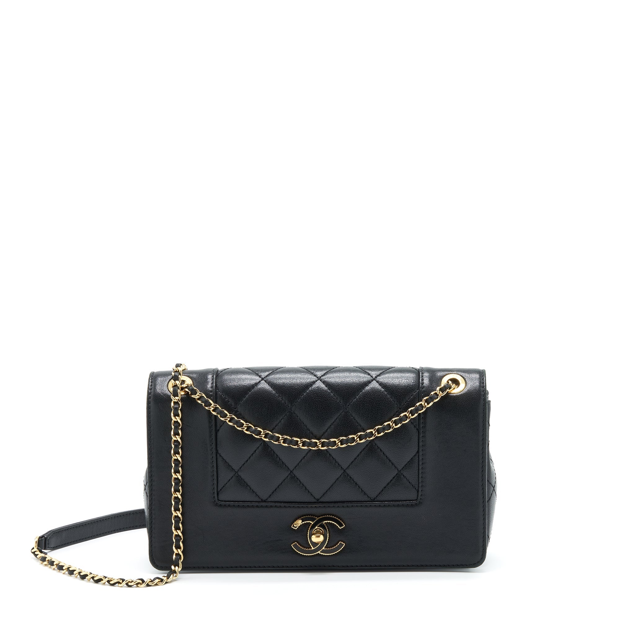 Chanel CC Logo Flap Bag Lambskin Black