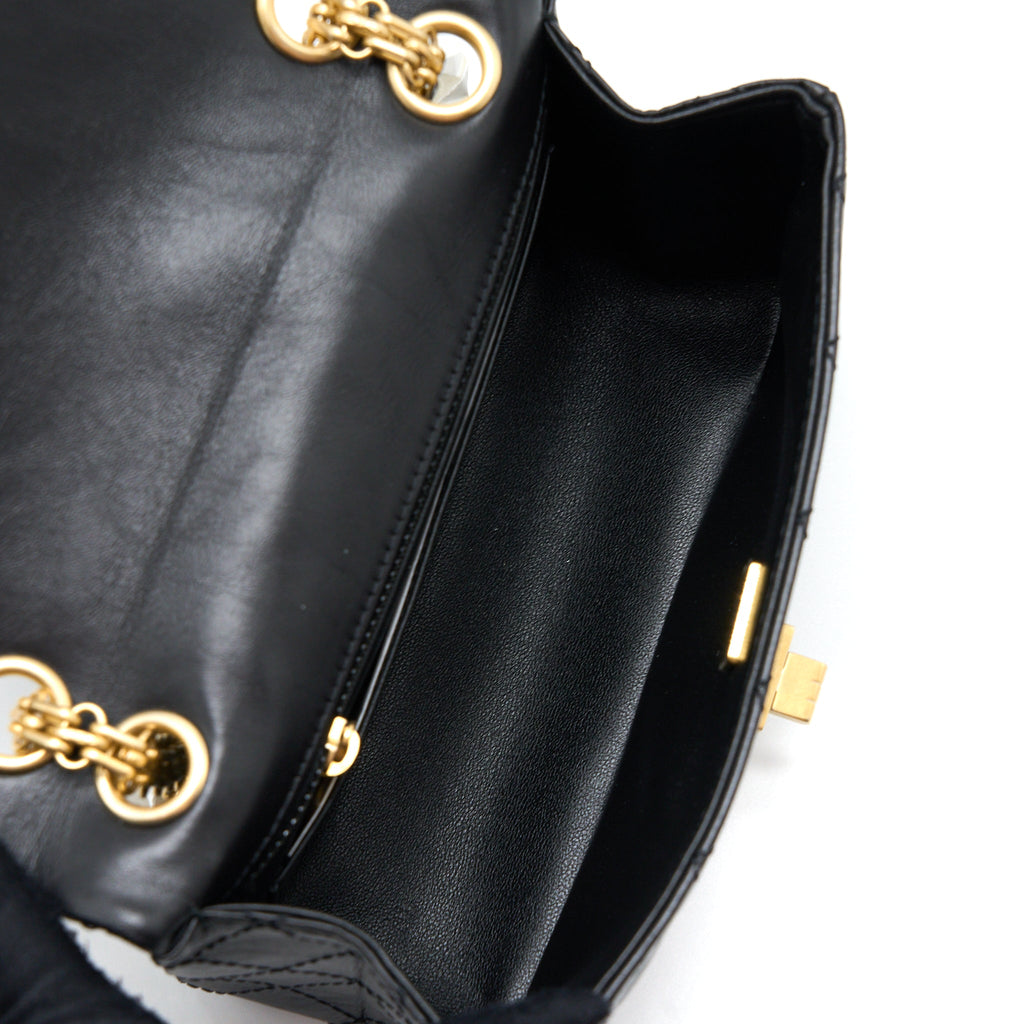 Chanel Mini 2.55 Reissue Flap Bag Aged Calfskin Black Brushed  (Microchip)