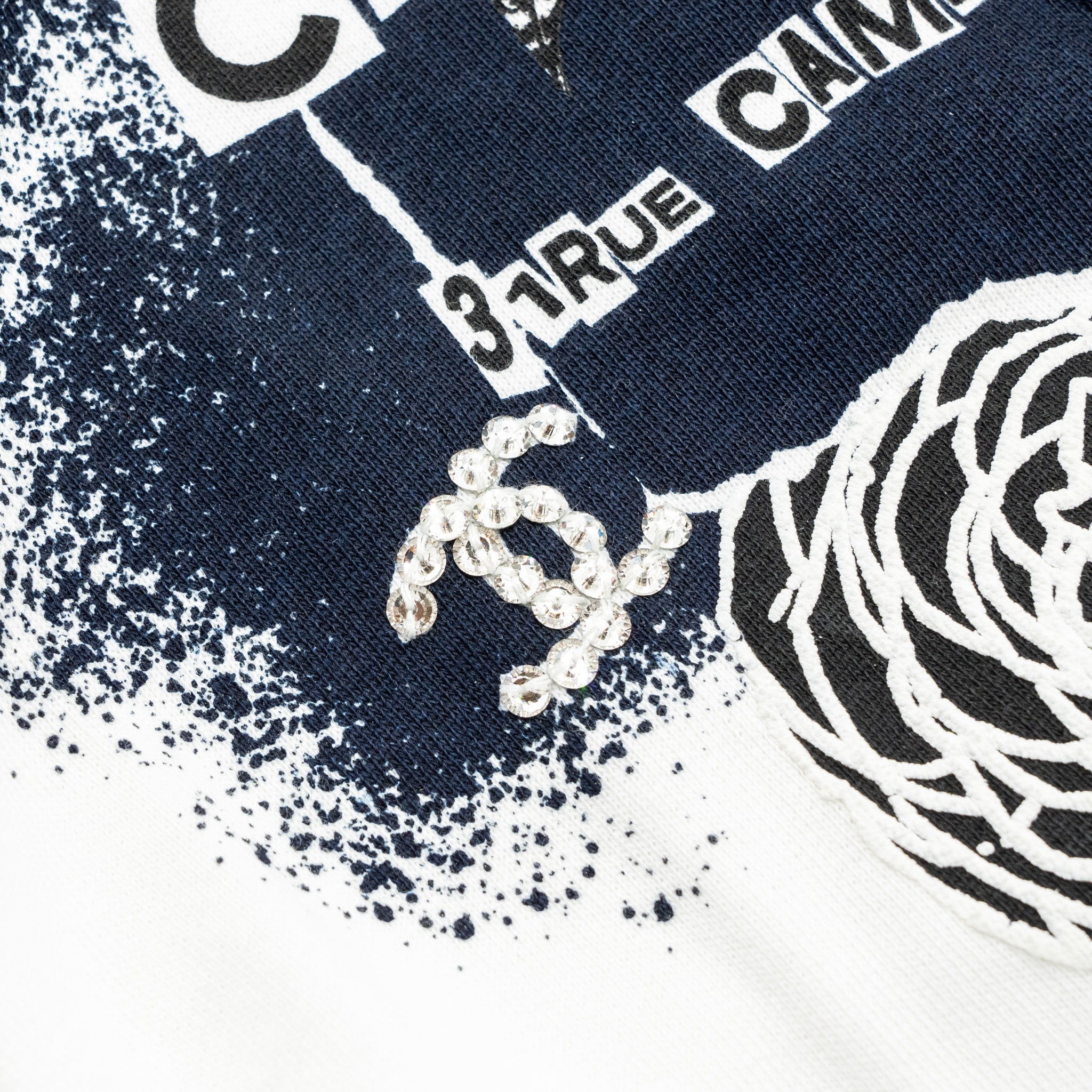 Chanel Size XS Coco Chanel Graffiti Sweatshirt White/Black