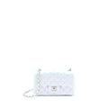 Chanel 21K Mini Rectangular Flap Bag Calfskin Iridescent Light Blue  (Microchip)