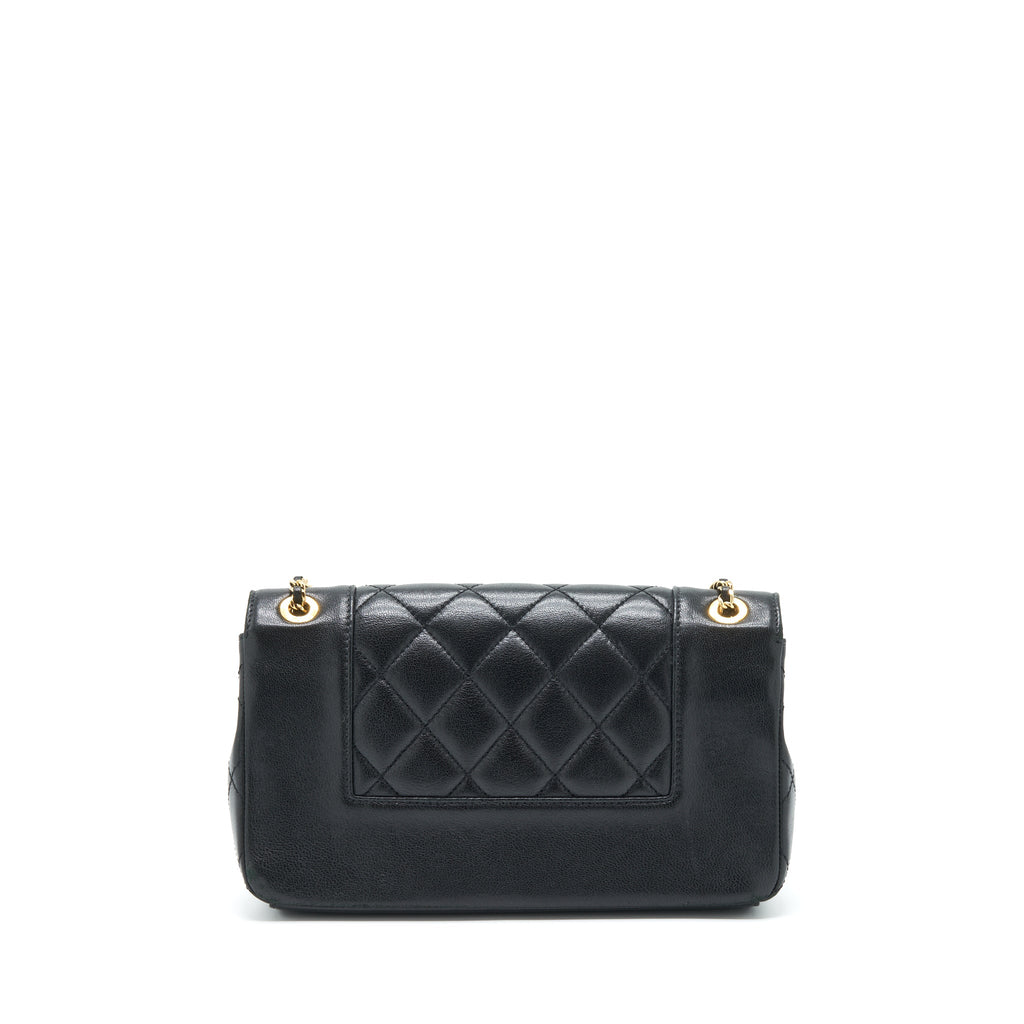 Chanel CC Logo Flap Bag Lambskin Black