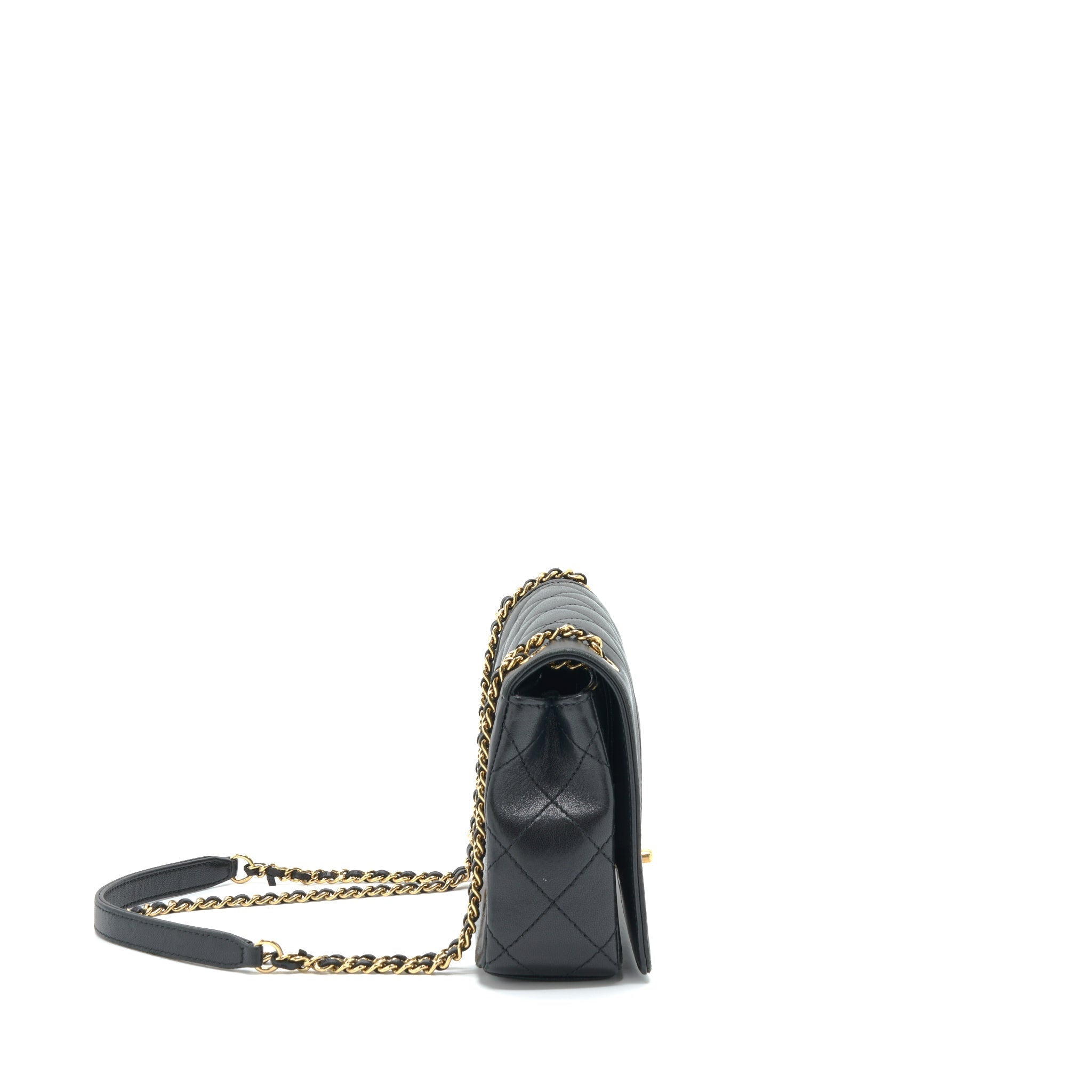 Chanel CC Logo Flap Bag Lambskin Black