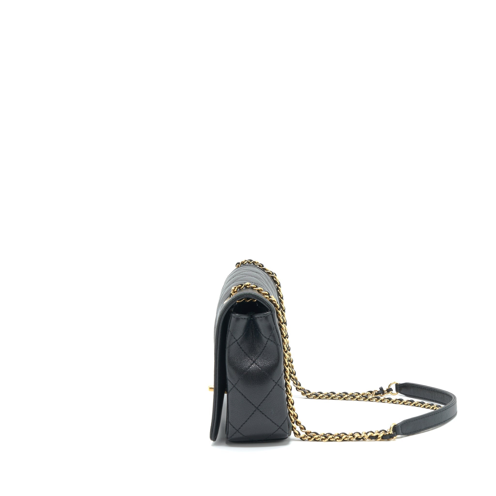 Chanel CC Logo Flap Bag Lambskin Black