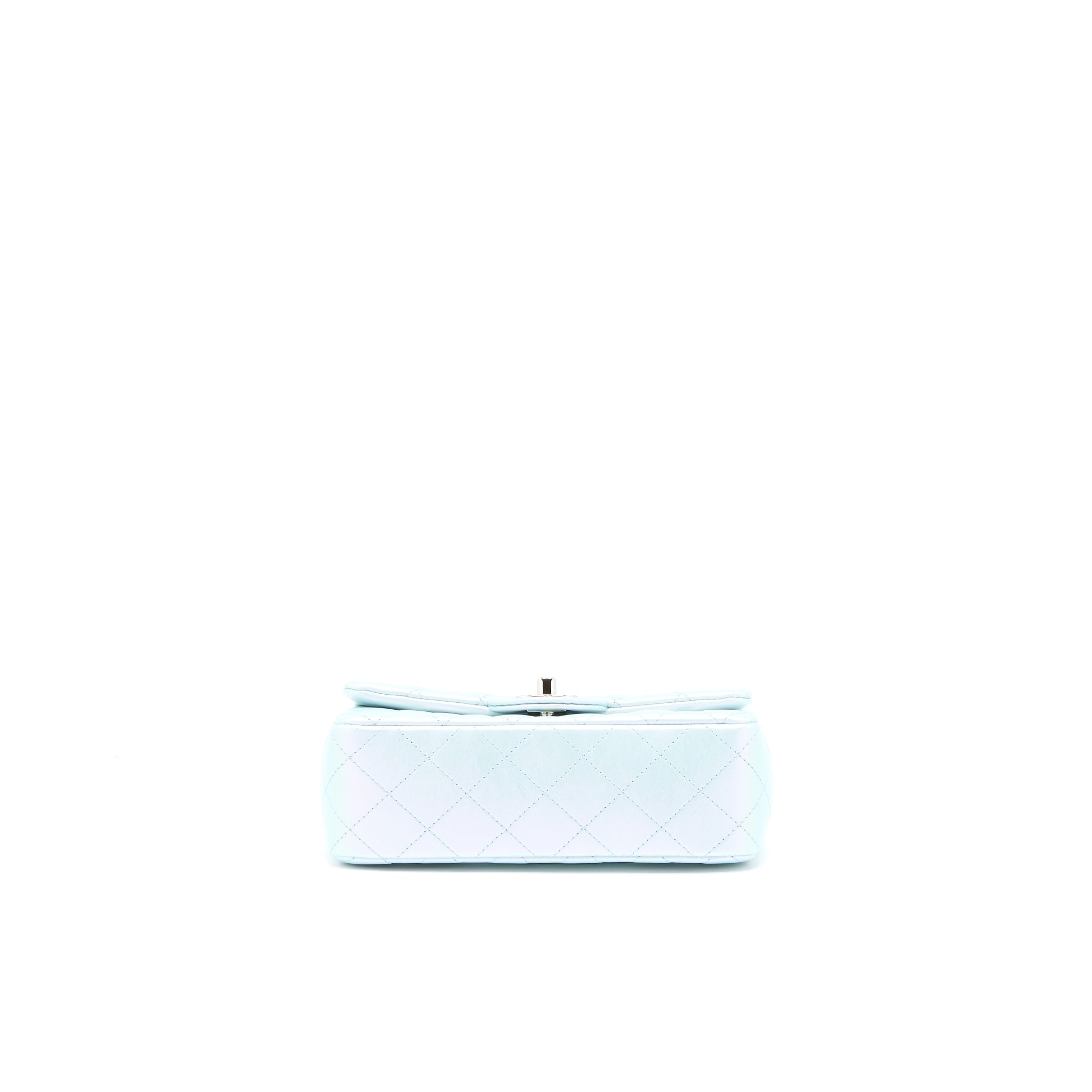 Chanel 21K Mini Rectangular Flap Bag Calfskin Iridescent Light Blue  (Microchip)