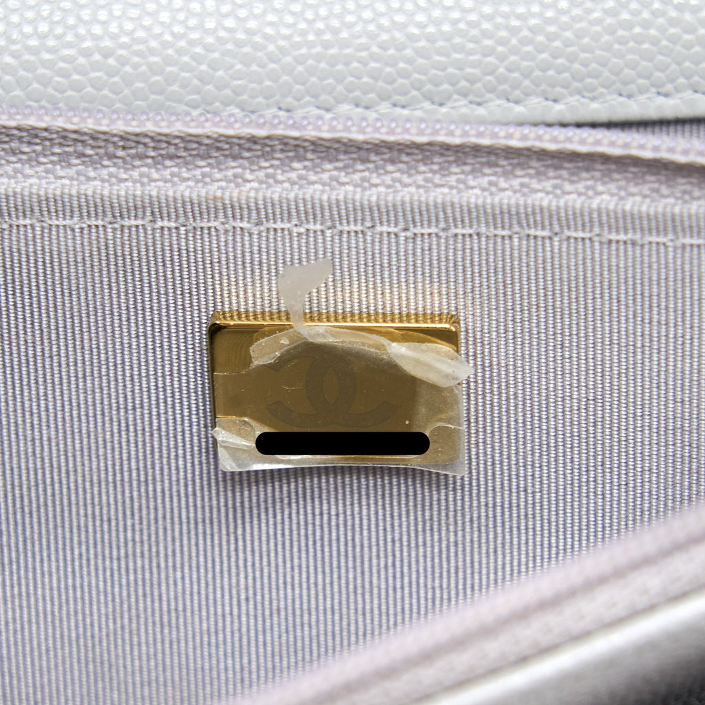 Chanel Classic Wallet on Chain Caviar Light Grey L (Microchip)