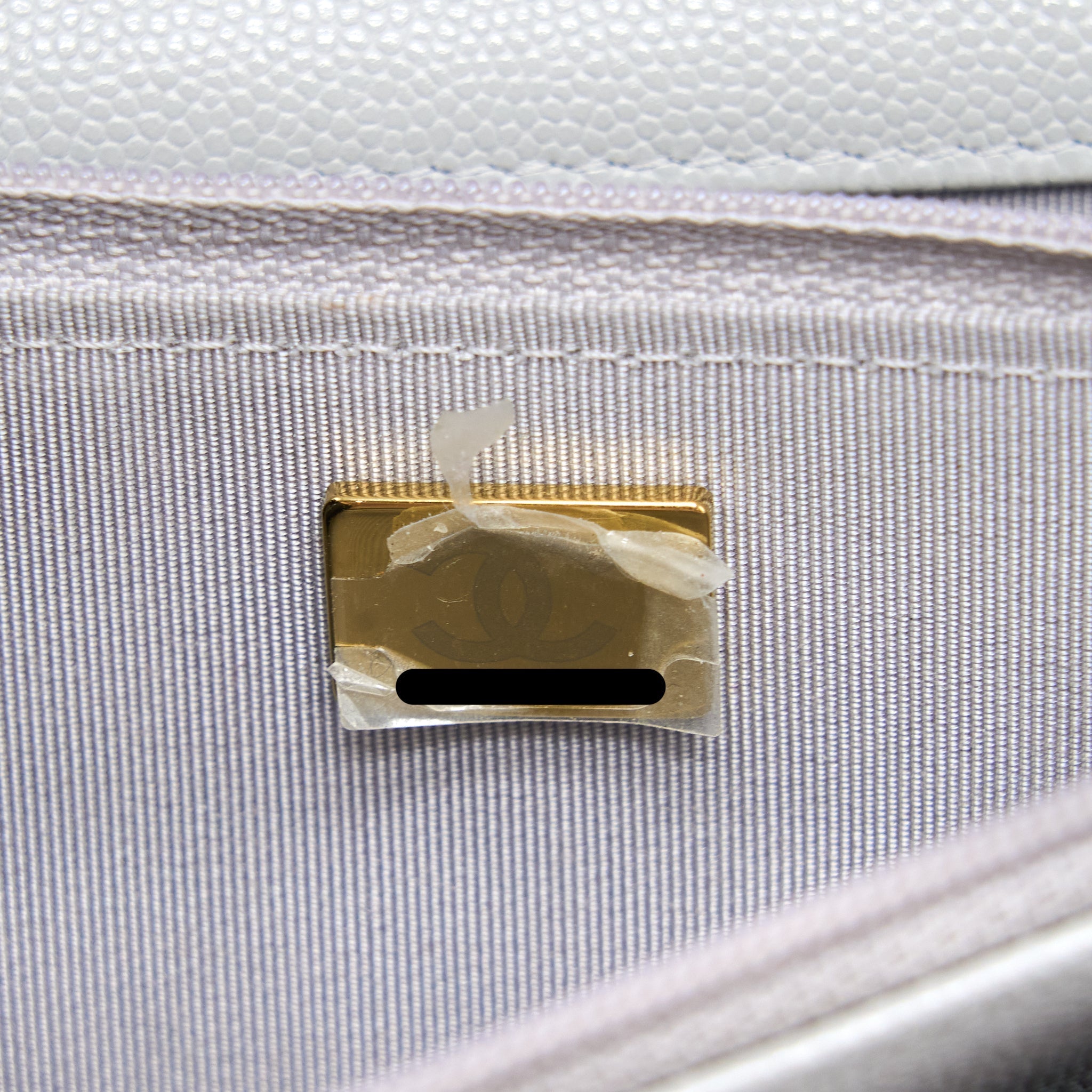Chanel Classic Wallet on Chain Caviar Light Grey L (Microchip)