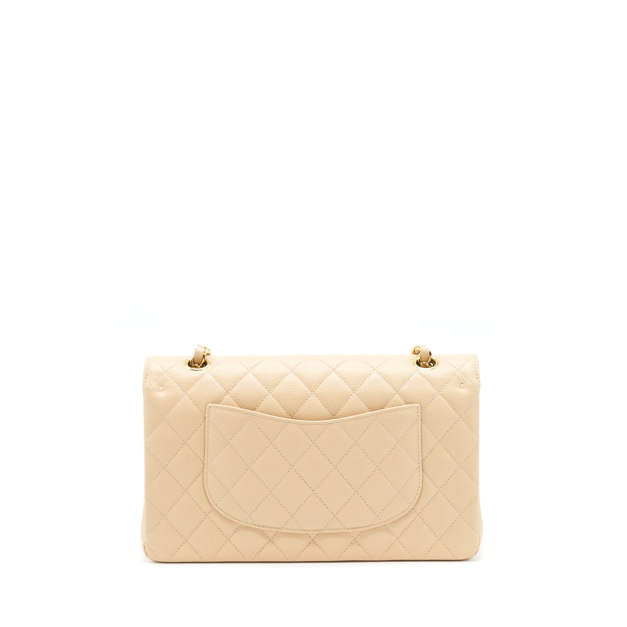 Chanel Medium Classic Double Flap Bag Caviar Beige L