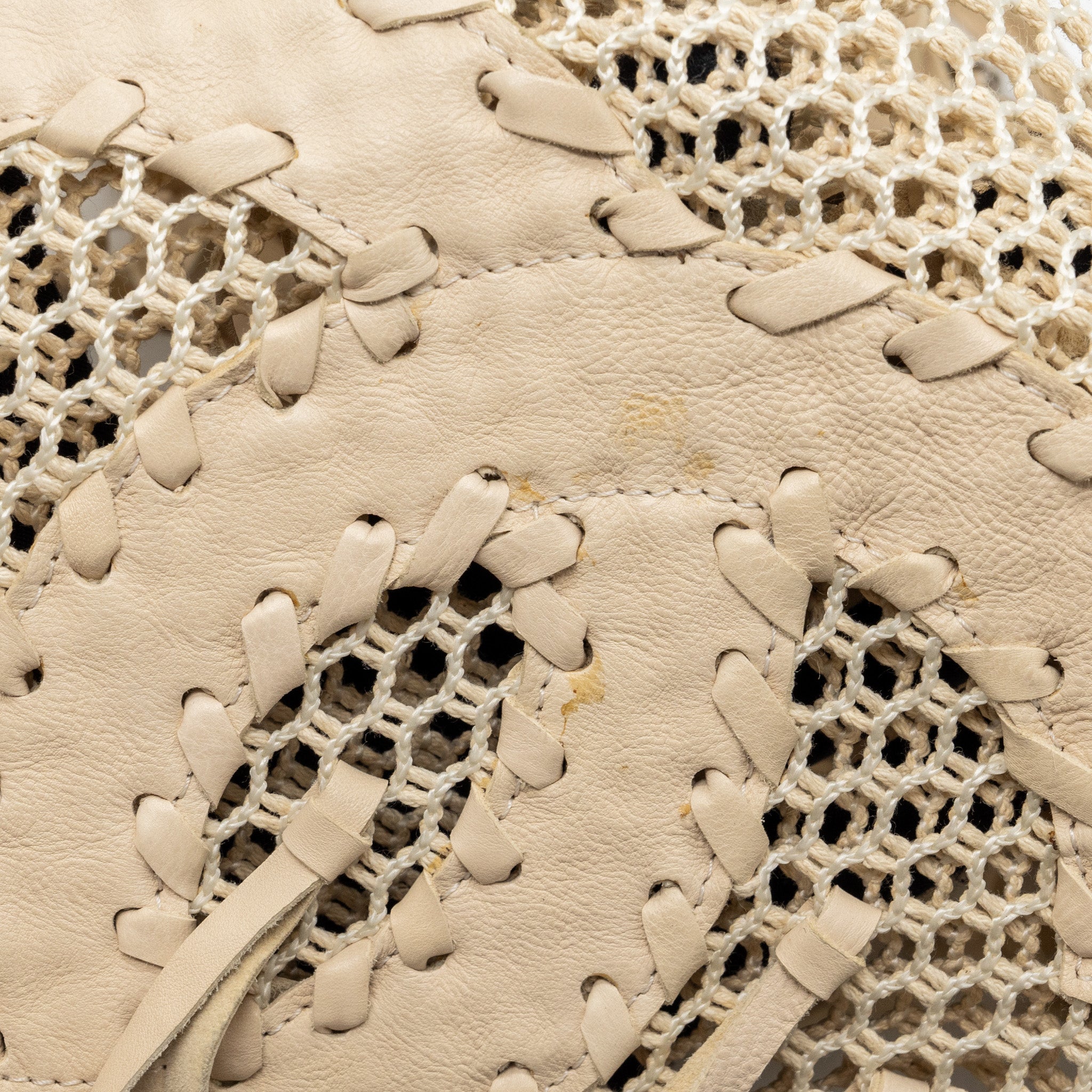 Chanel large beach tote bag lambskin / fabric ivory