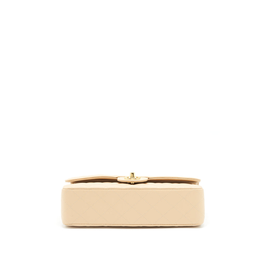 Chanel Medium Classic Double Flap Bag Caviar Beige L