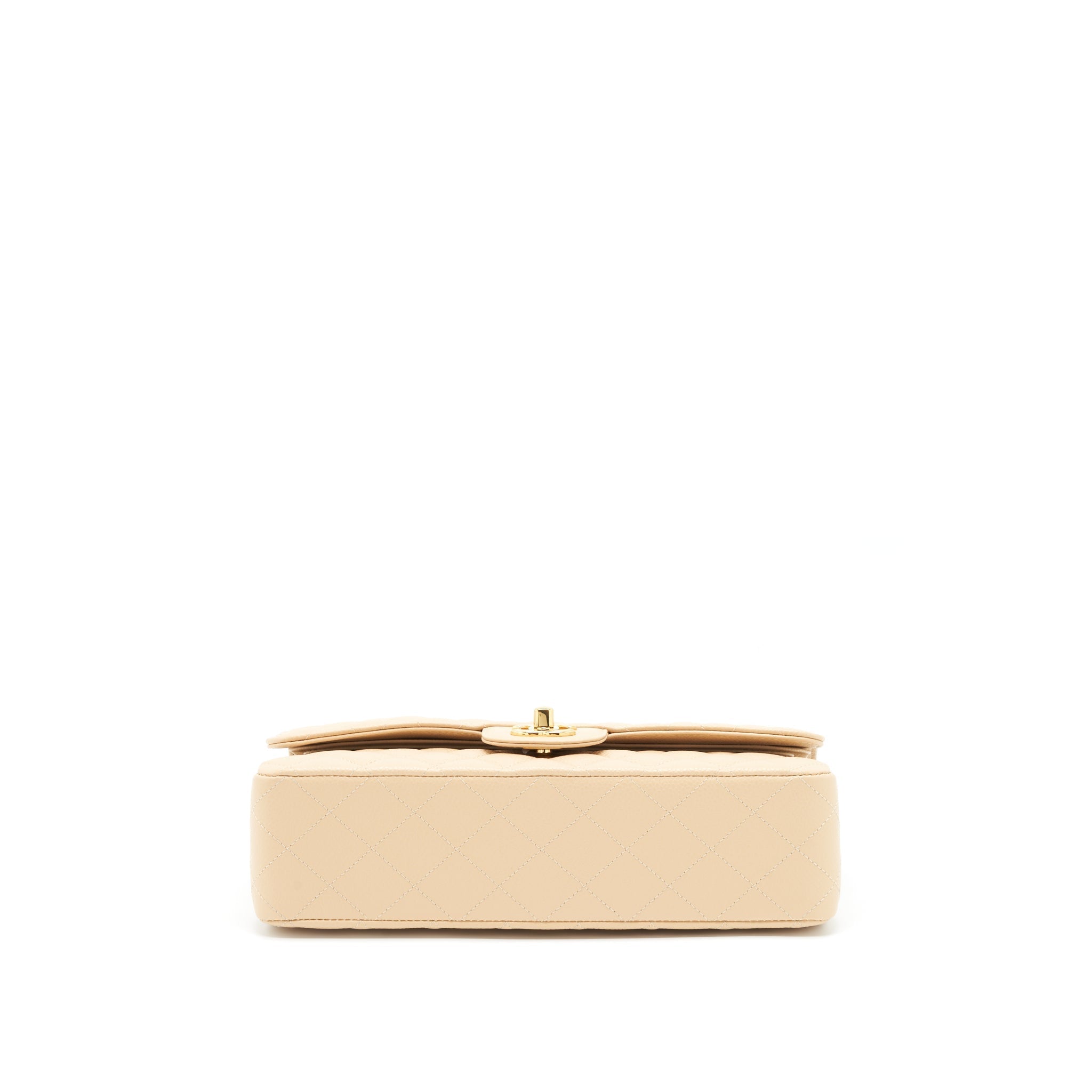 Chanel Medium Classic Double Flap Bag Caviar Beige L