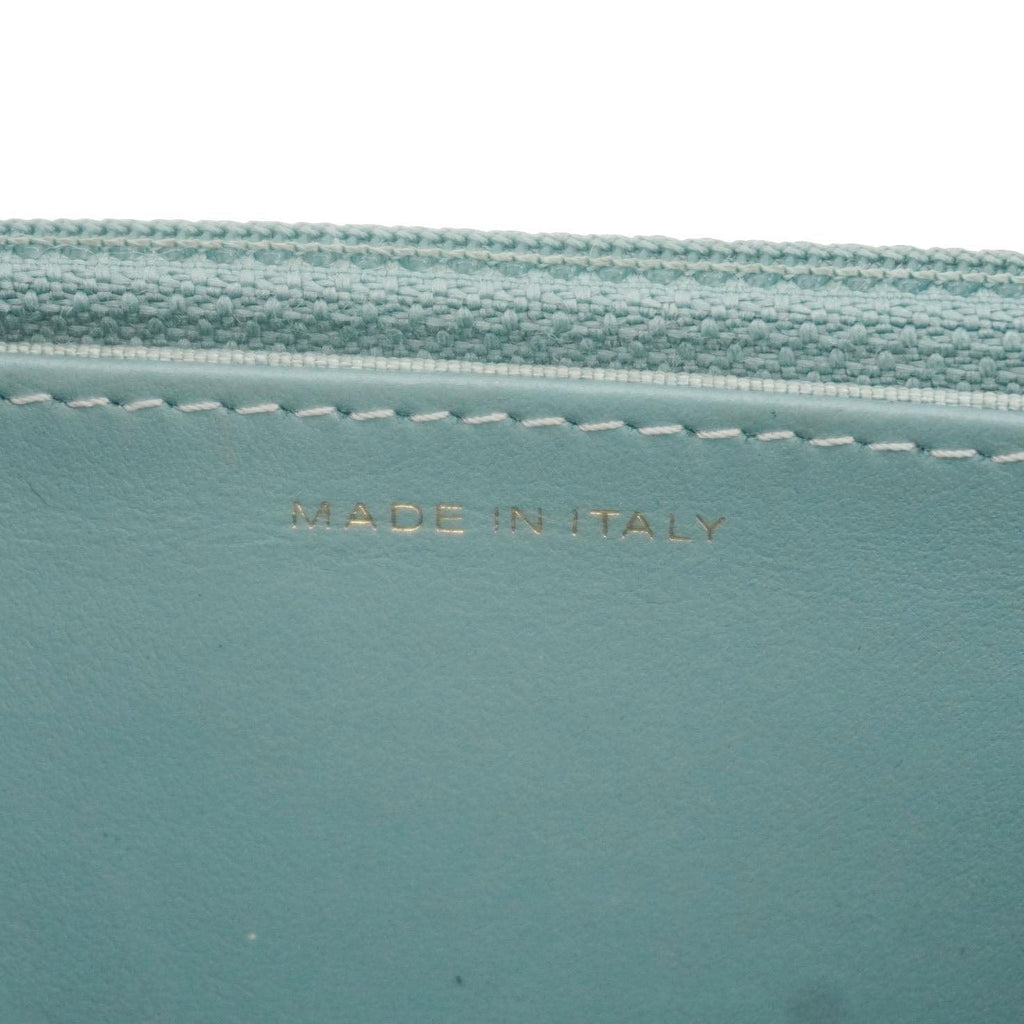 CHANEL Wallet On Chain Quilted Caviar Leather Crossbody Bag Sea Green
