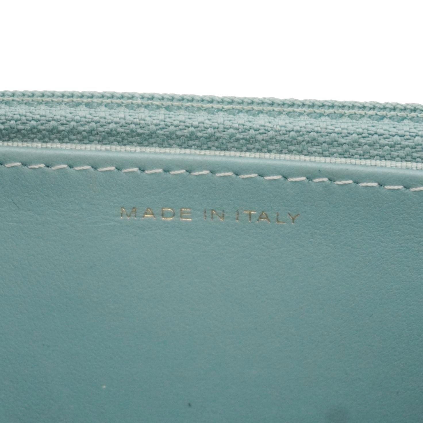 CHANEL Wallet On Chain Quilted Caviar Leather Crossbody Bag Sea Green