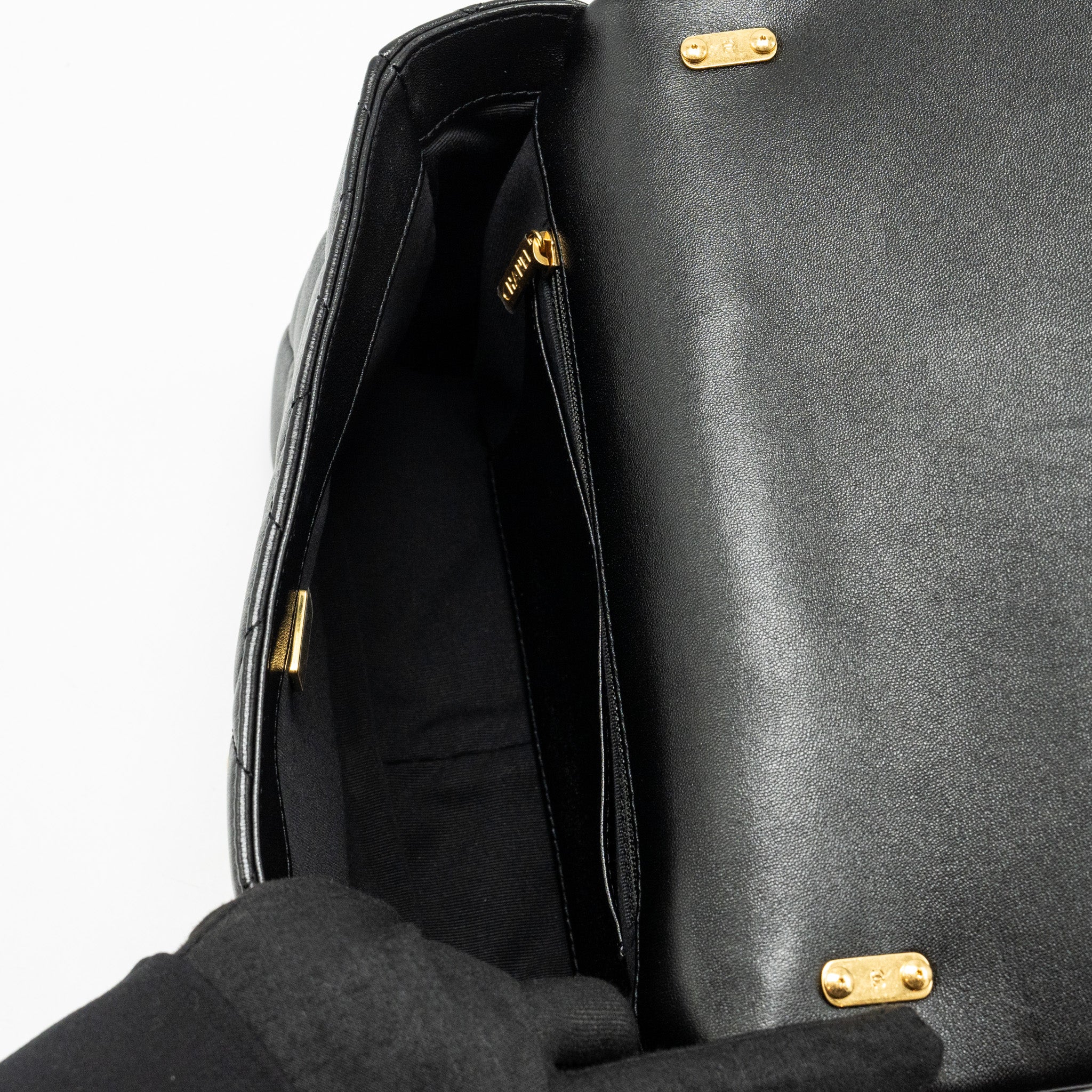 Chanel Giant Chain Quilted large flap bag lambskin black  (microchip)