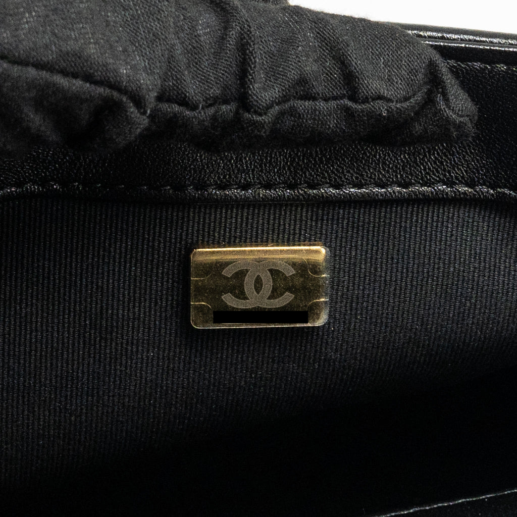 Chanel Giant Chain Quilted large flap bag lambskin black  (microchip)