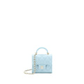 Chanel Mini Top Handle Flap Bag Lambskin Light Blue L