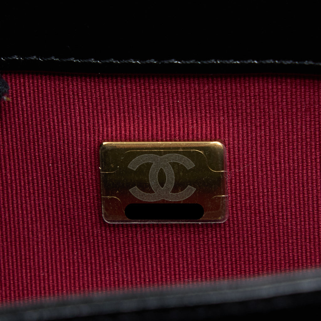 Chanel Crossbody Mini Flap Bag CC Logo Strap Calfskin Black Brushed  (Microchip)