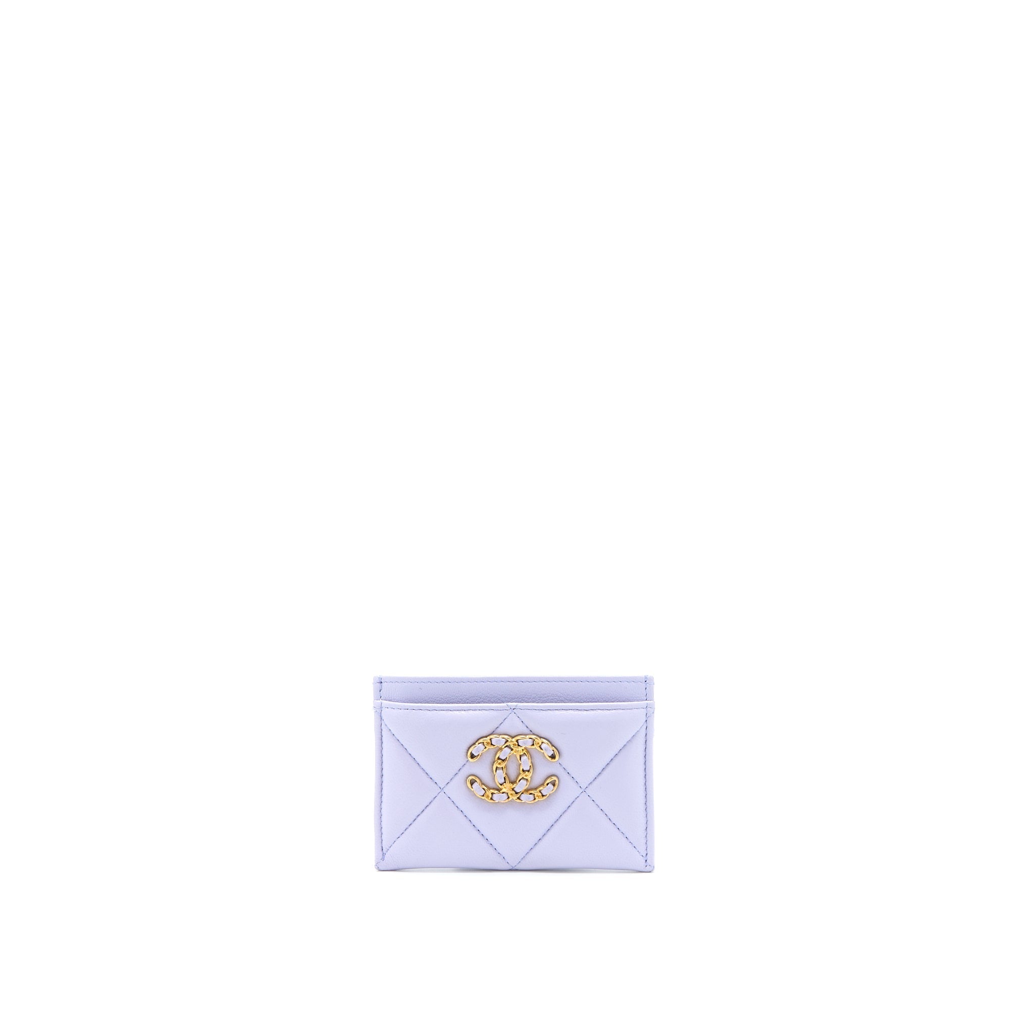 Chanel 19 Card Holder Lambskin Light Purple