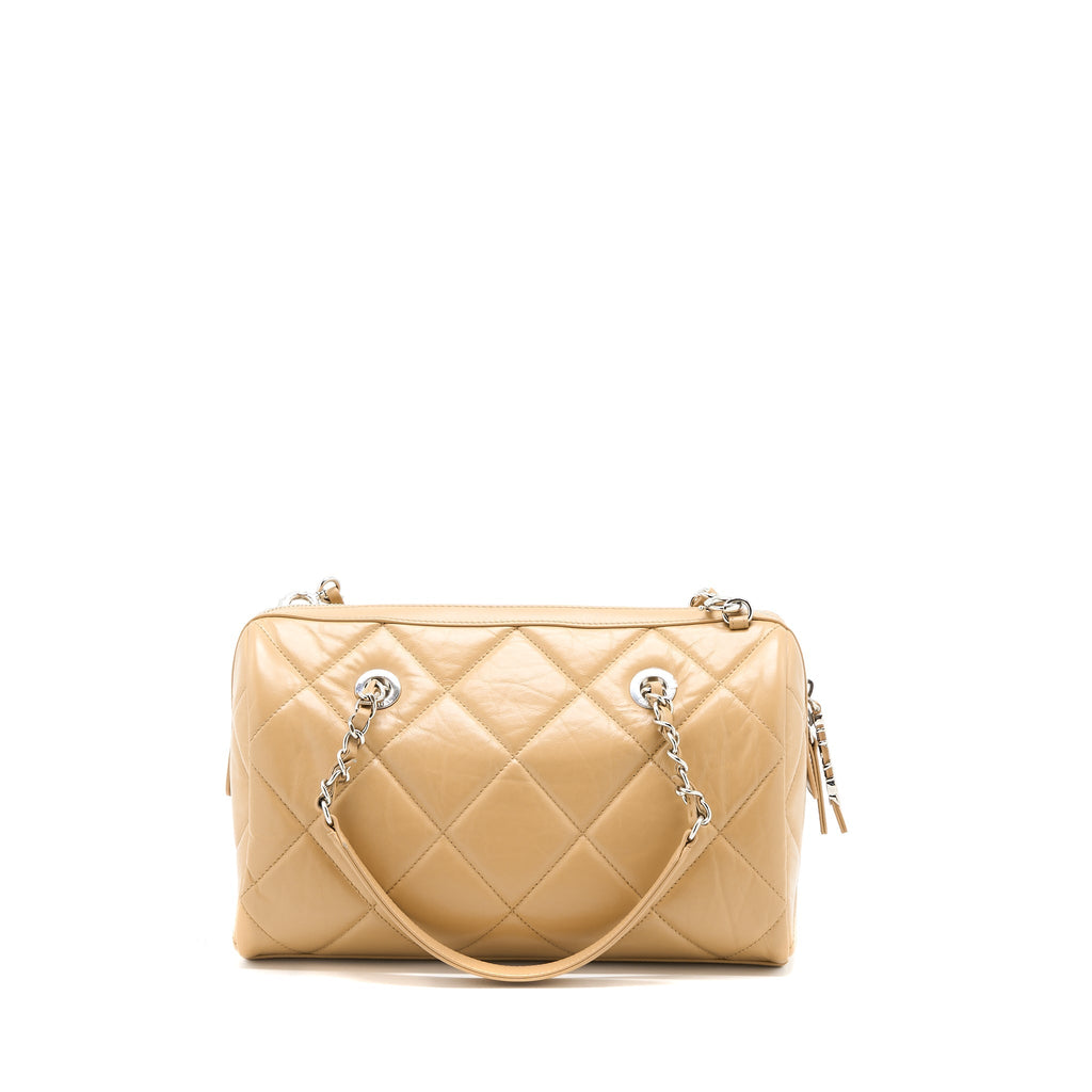 Chanel Bowling Bag Aged Calfskin Beige