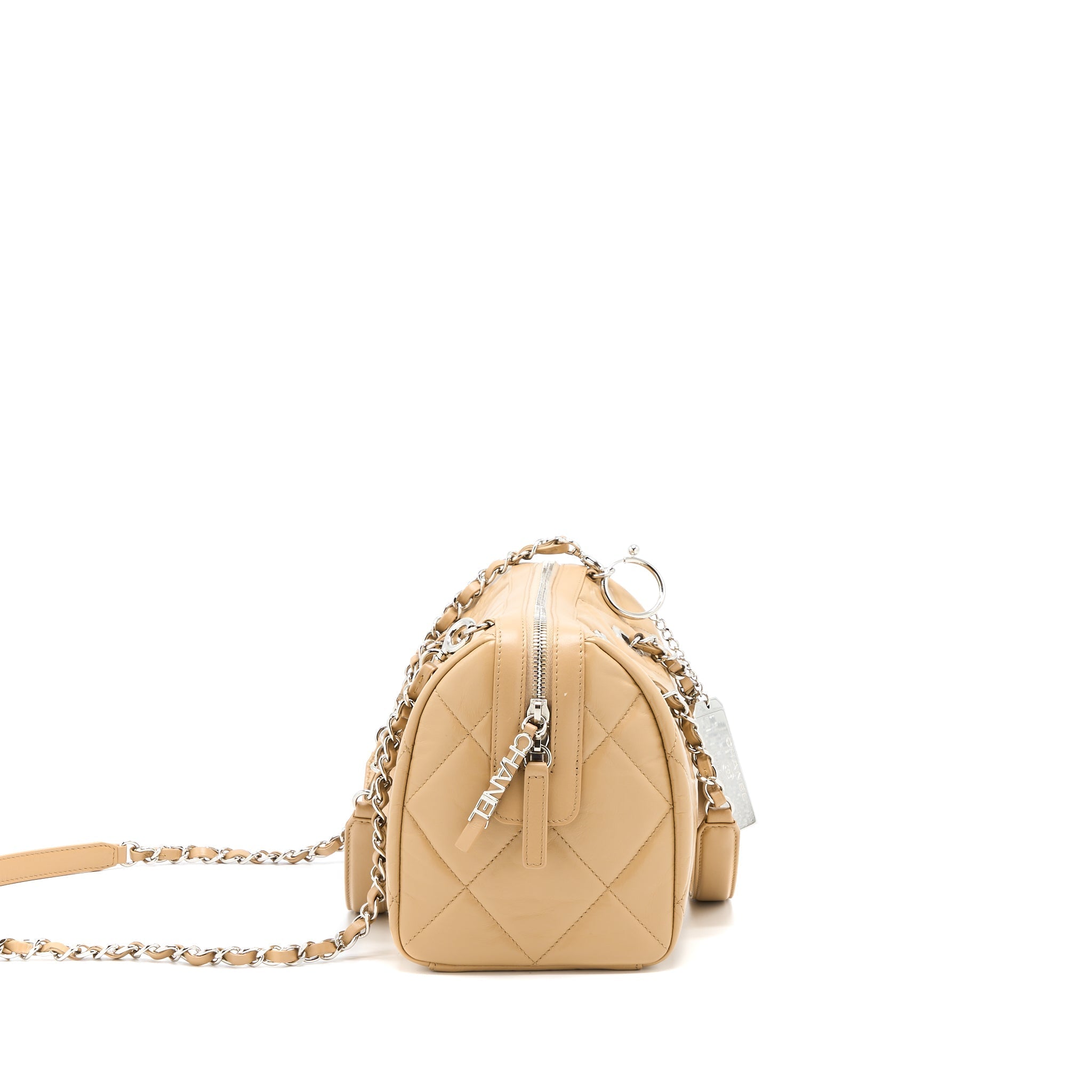 Chanel Bowling Bag Aged Calfskin Beige