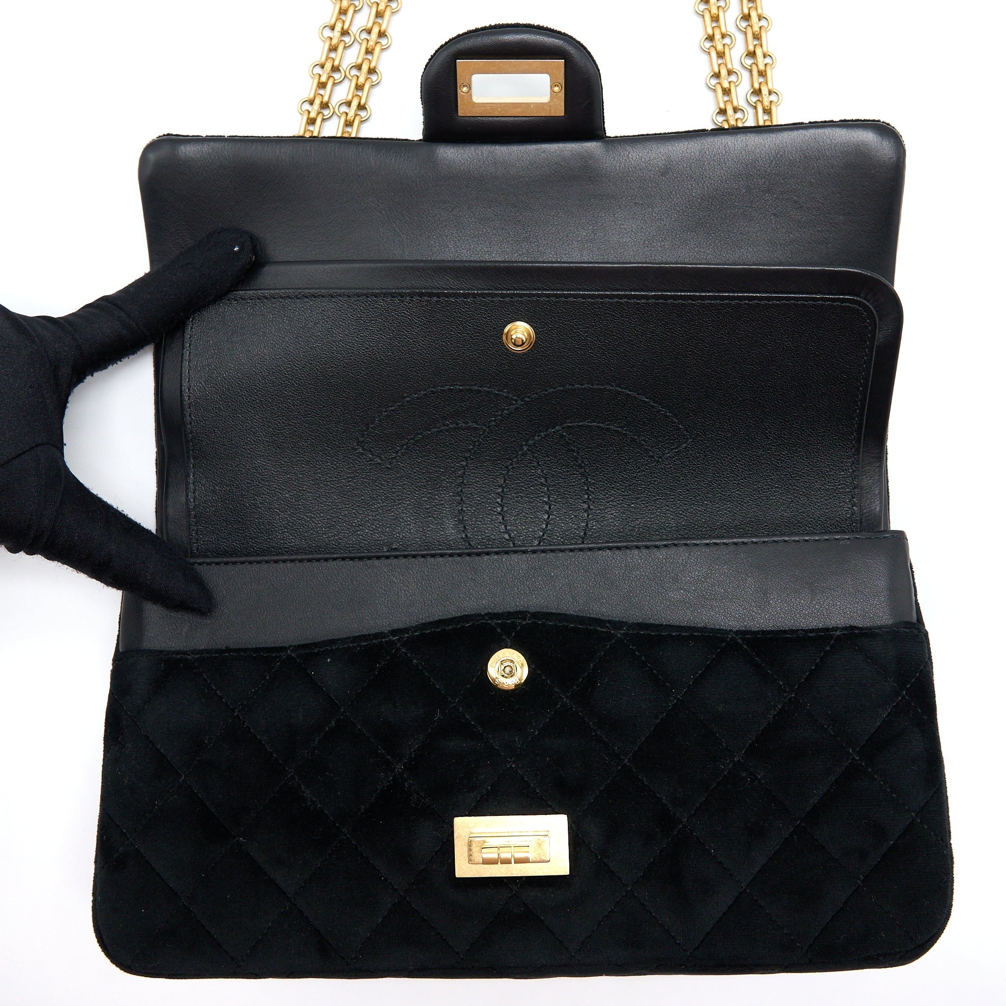 Chanel Small 2.55 Reissue Flap Bag Velvet Black